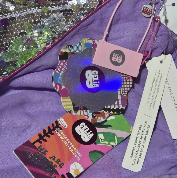 CeliaB Silver Sequin Mini Dress with Floral Accents - Picture 15 of 15